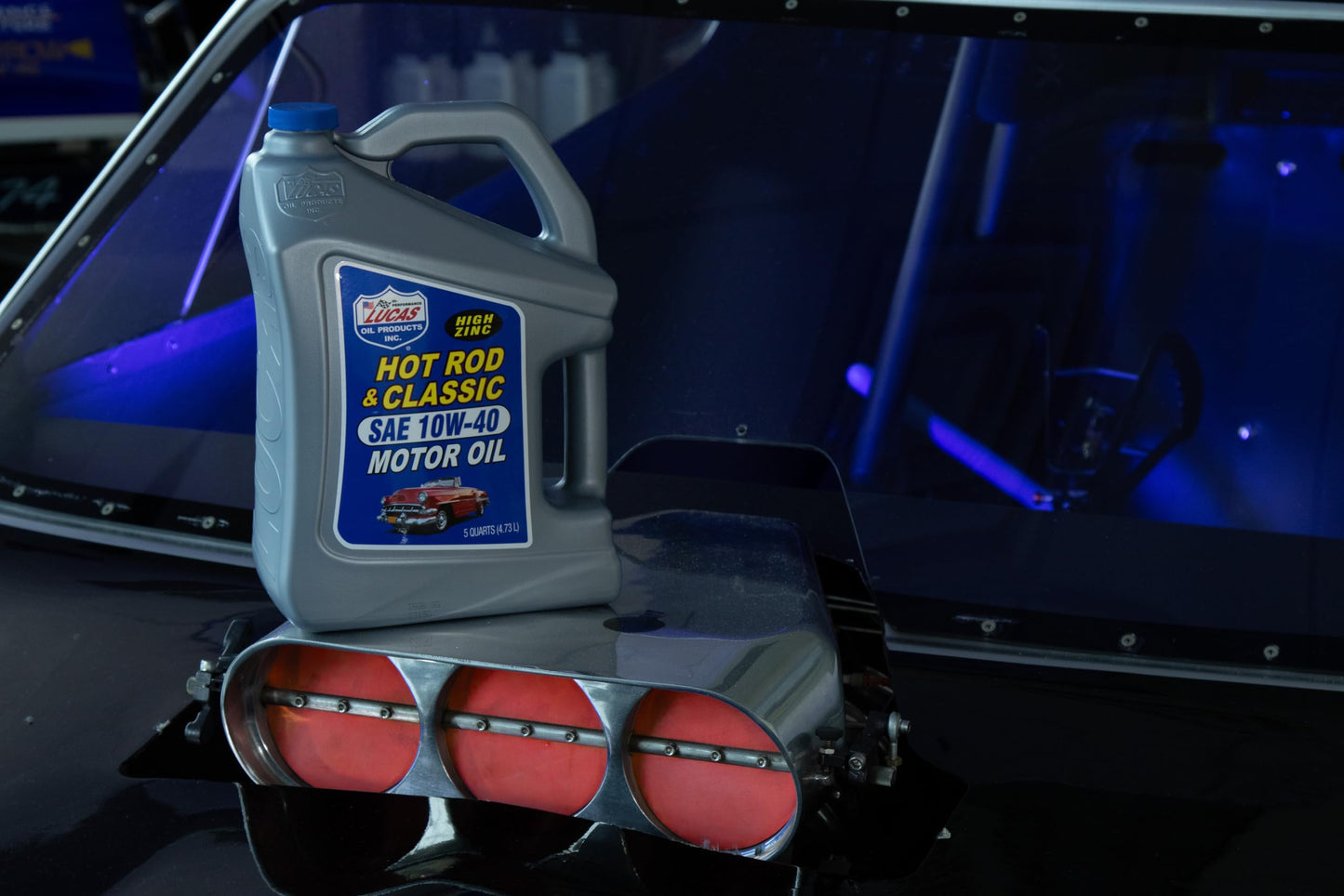 Lucas Oil 10683 Hot Rod & Classic Car SAE 10W-40 Motor Oil - 5 Quart