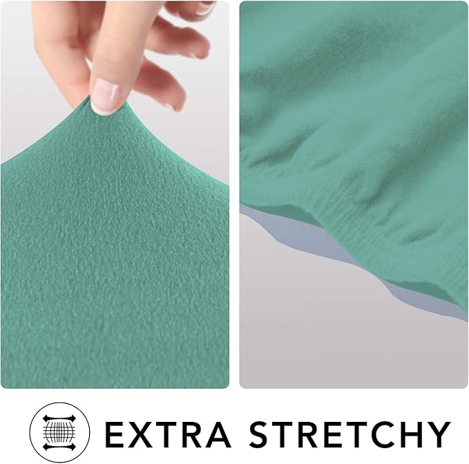 PureFit Super Stretch Chair Sofa Slipcover with Pocket – Spandex Non Slip Soft Couch Sofa Cover, Washable Furniture Protector with Elastic Bottom for Kids, Pets （Recliner, Cyan）