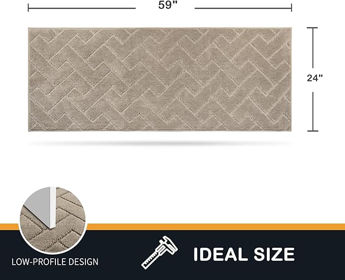 PURRUGS Dirt Trapping Door Mat 24" x 59", Non-Slip Machine Washable Entry Rug, Dog Doormat, Indoor Front Door Mat, Super Absorbent Entryway Rug for Muddy Shoes & Paws, Taupe