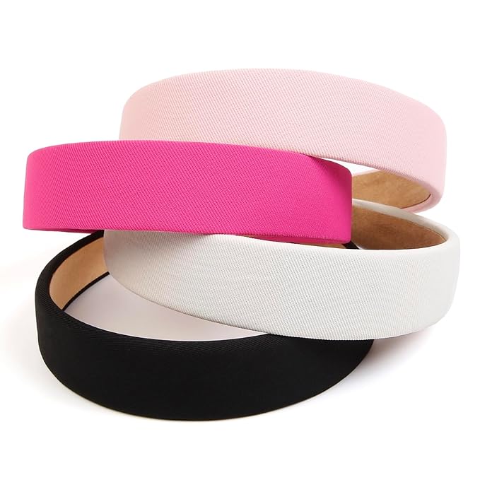Huachi Headbands for Women Non Slip Trendy Valentine's Day Women's1 inch Wide Cute Headbands for Girls, Pink Head Bands Elastic Hair Bands for Women's Fashion Women Hair Accessories