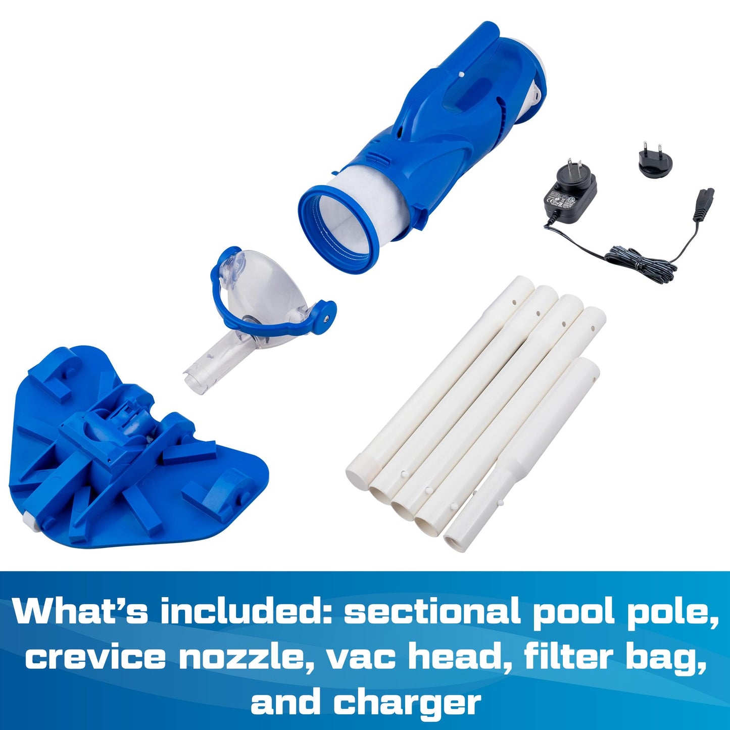 POOL BLASTER Catfish Ultra Rechargeable, Battery-Powered, Pool-Cleaner, Ideal for In-Ground Pools and Above Ground Pools for Cleaning Leaves, Dirt and Sand & Silt.