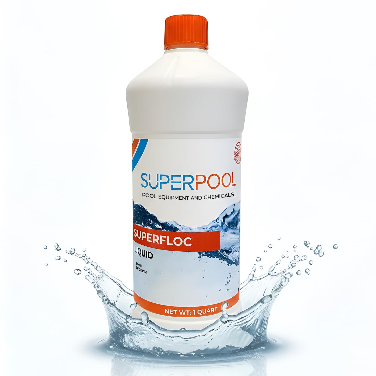 Superpool Swimming Pool Flocculant – Flock Pool Treatment for Cloudy Pool Water, Helps Clarify Water in Pools, Spas, Hot Tubs & Jacuzzis – Liquid Superfloc for Pool - 1 Quart