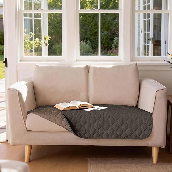 gogobunny 100% Double Sided Waterproof Dog Blanket Soft Pet Bed Cover Reversible Protect Furniture Couch Sofa Car for Puppy Large Dog Cat (Dark Coffee/Light Coffee, 32x53 Inch (Pack of 1))