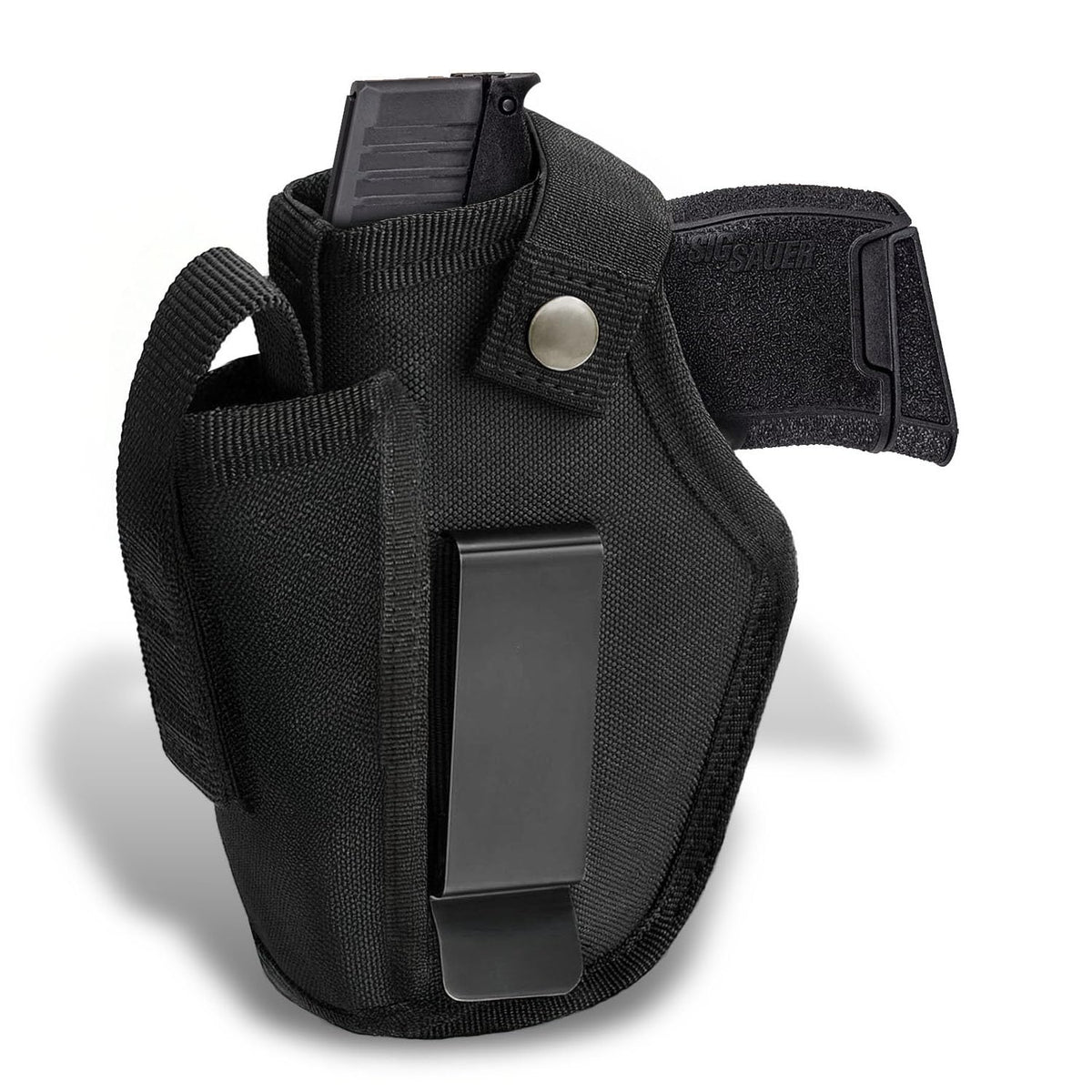 Universal Gun Holster for Men & Women, IWB/OWB Waist Belt Pistol Holster Fits for Taurus Glock Sig M&P 380 9mm Gun Holsters for Concealed Carry Handgun Right/Left Hand Draw with Mag Holder