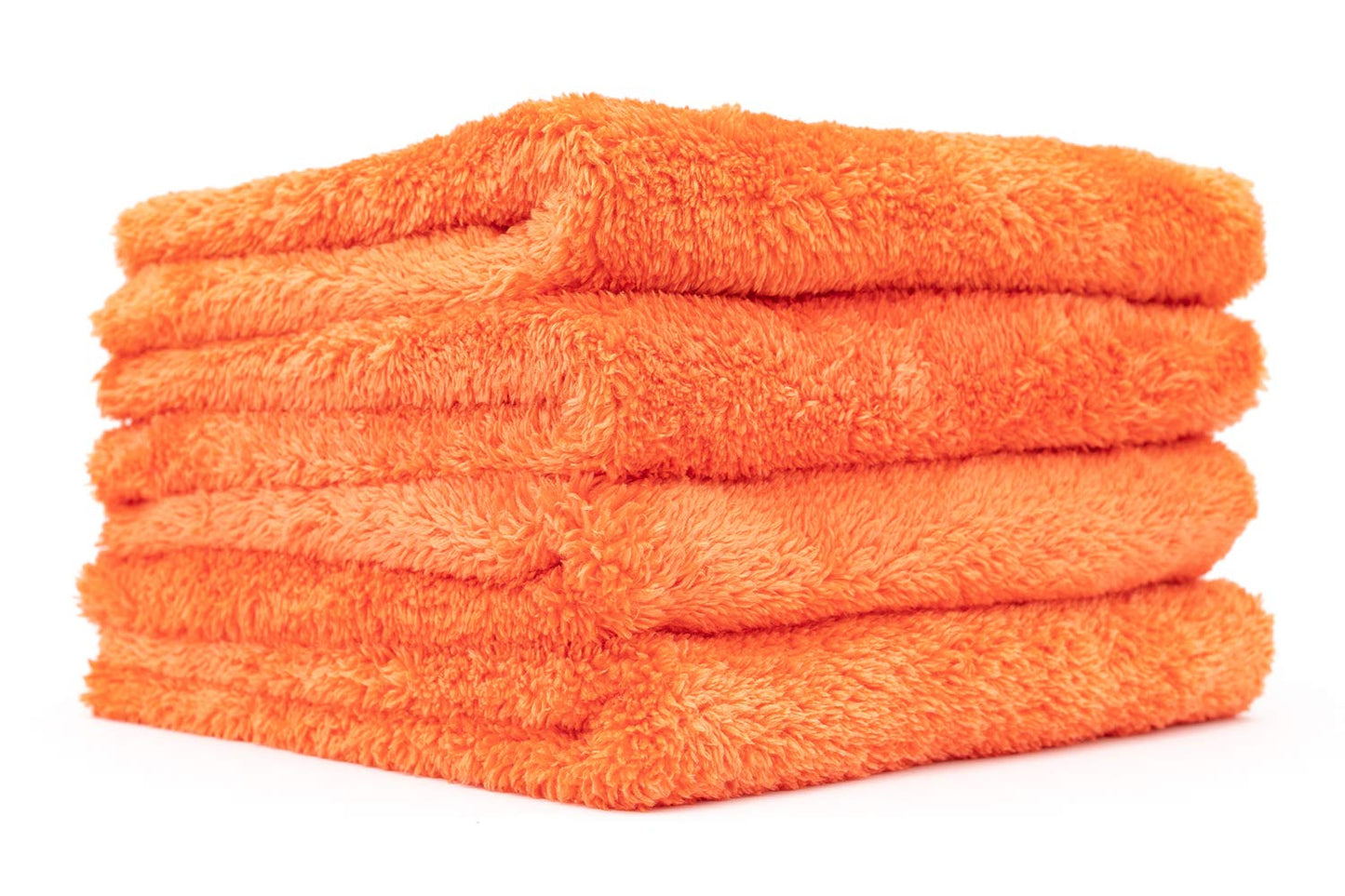 The Rag Company - Eagle Edgeless 500 (4-Pack) Professional Korean 70/30 Blend Super Plush Microfiber Detailing Towels, 500GSM, 16in x 16in, Orange