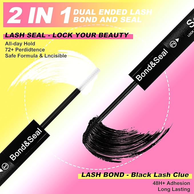 Wispy Lash Clusters Kit Eyelash Clusters with Bottom Lashes Natural 10-18mm Fluffy 40D 70D Individual Lashes Clusters Wispy Cluster Eyelash Extensions Bond&Seal D Curl DIY Lash Extension Kit