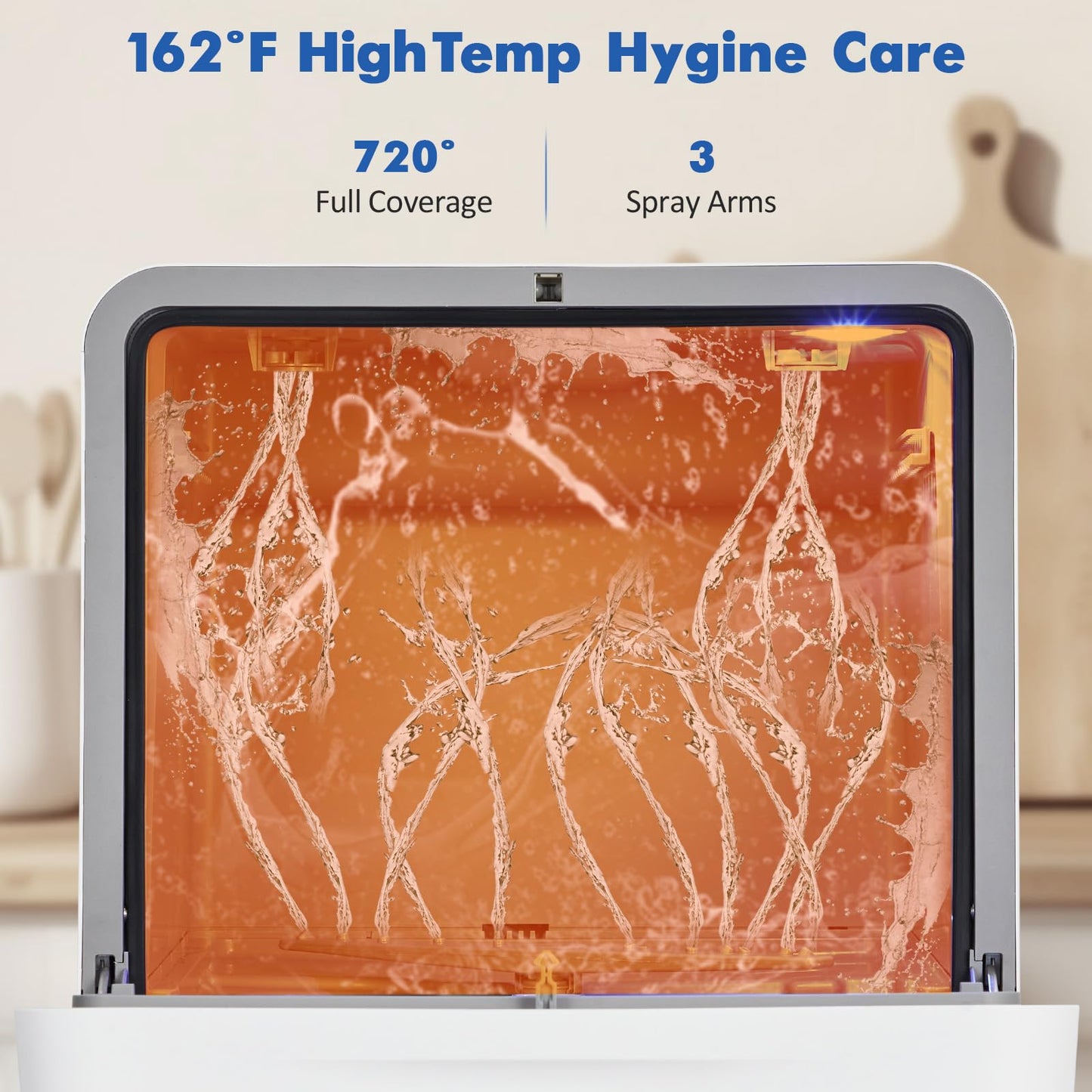 Dishwasher Countertop Compact Portable Dishwasher with Faucet & Self-Priming Water Modes Water Inlet, Compact with More Space Inside,6 Programs Ideal for RV & Apartments, No Hookup Needed