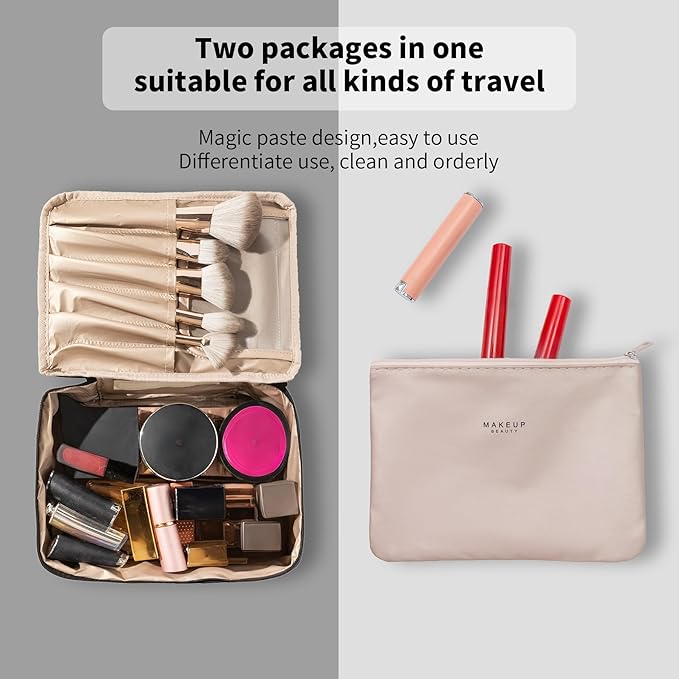 Travel Makeup Bag Cosmetic Bag Makeup Bag Toiletry bag for women and men (Black)