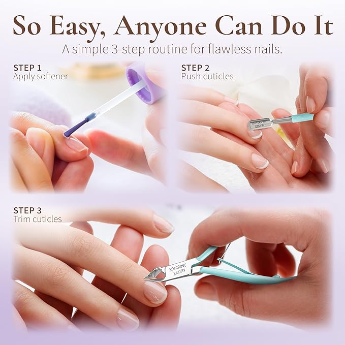Professional Cuticle Cutter & Pusher Trimmer Manicure Tools with Double Spring – Perfect Nail Care Tool for Manicure & Pedicure Beauty at Home/Spa/Saloon