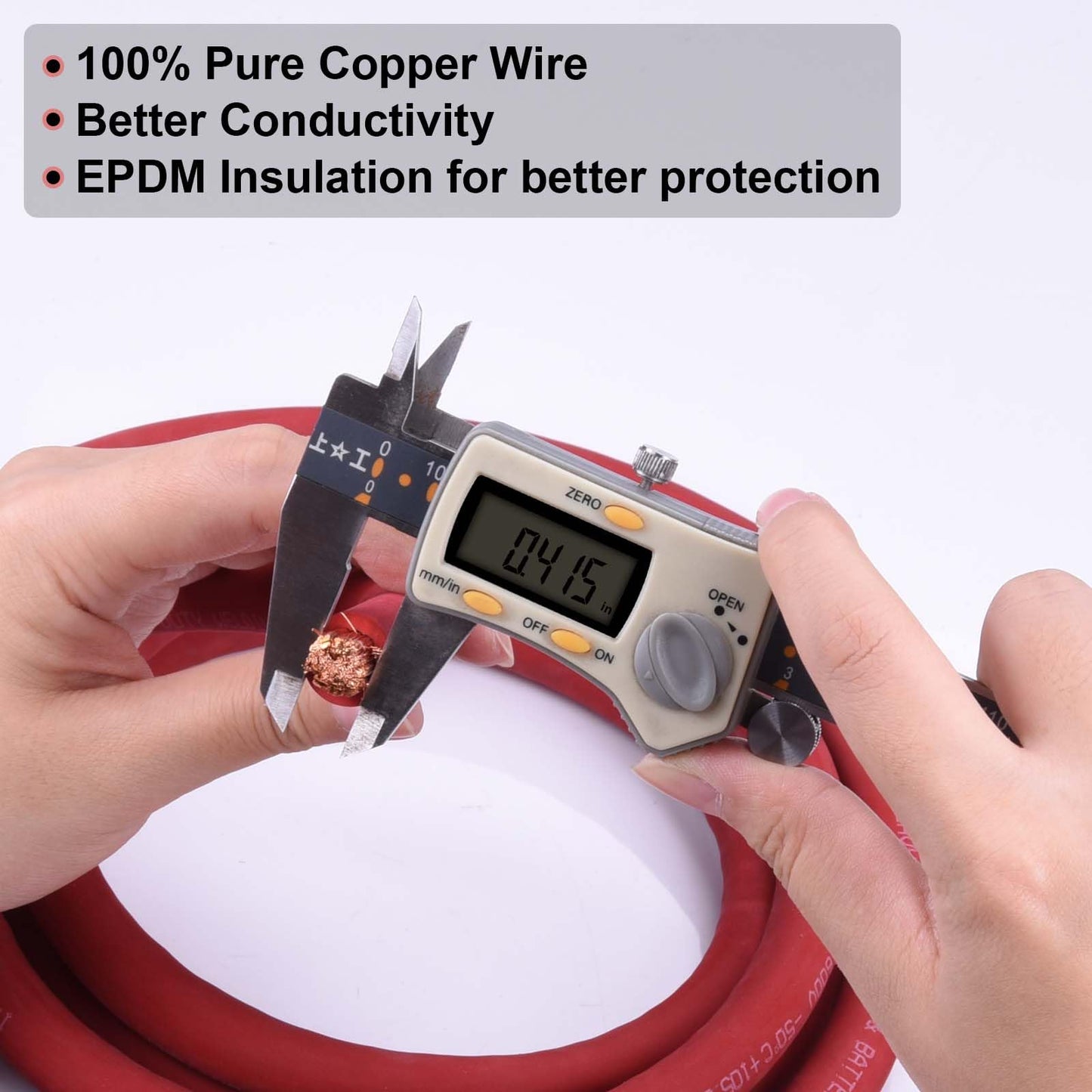Shirbly 1/0 Gauge Battery Cable,30FT Black 1/0 AWG Pure Copper Wire Welding Cable, for Automotive, Battery, Solar and Generator, Standard USA OFC Wire