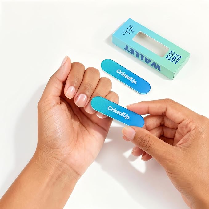 Crystal Nail File 2 in, Mini Glass File Ideal for Wallet, Durable, Gentle on Nails, Perfect for Travel, Home, Office and On the Go, Compact for Quick Touch Ups