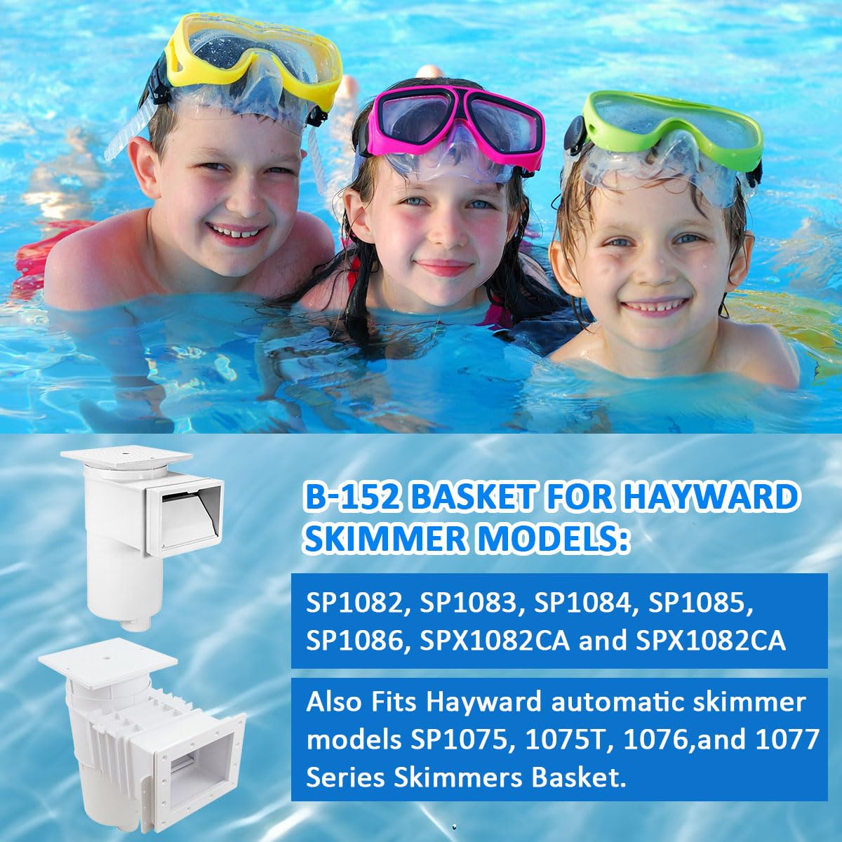 NOOTO B-152 Replacement Basket for Hayward Swimming Pool Skimmer Basket SPX1082CA 1082CA 7" B152 - Blue