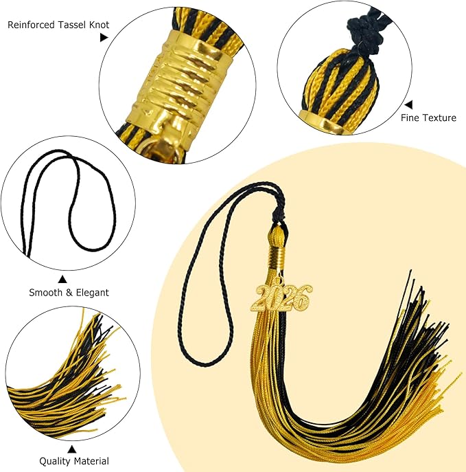 GraduationMall Single&Multiple Color Graduation Tassel with 2026 Year Charm 9"
