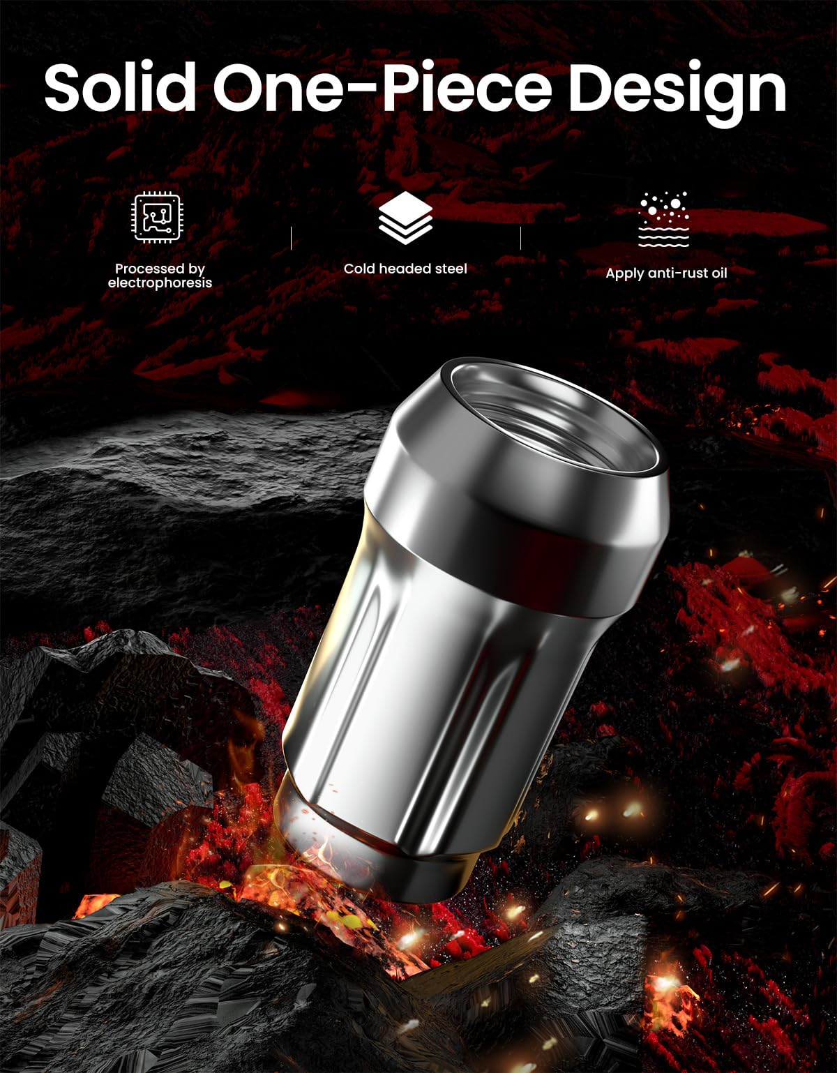GAsupply 12x1.5 Lug Nuts Spline, Closed End Chrome Acorn Tuner Lug Nuts 1.38" 35mm Tall Conical Seat 60 Degree for Aftermarket Wheels, Pack of 20+1 Spline Tuner Socket Key