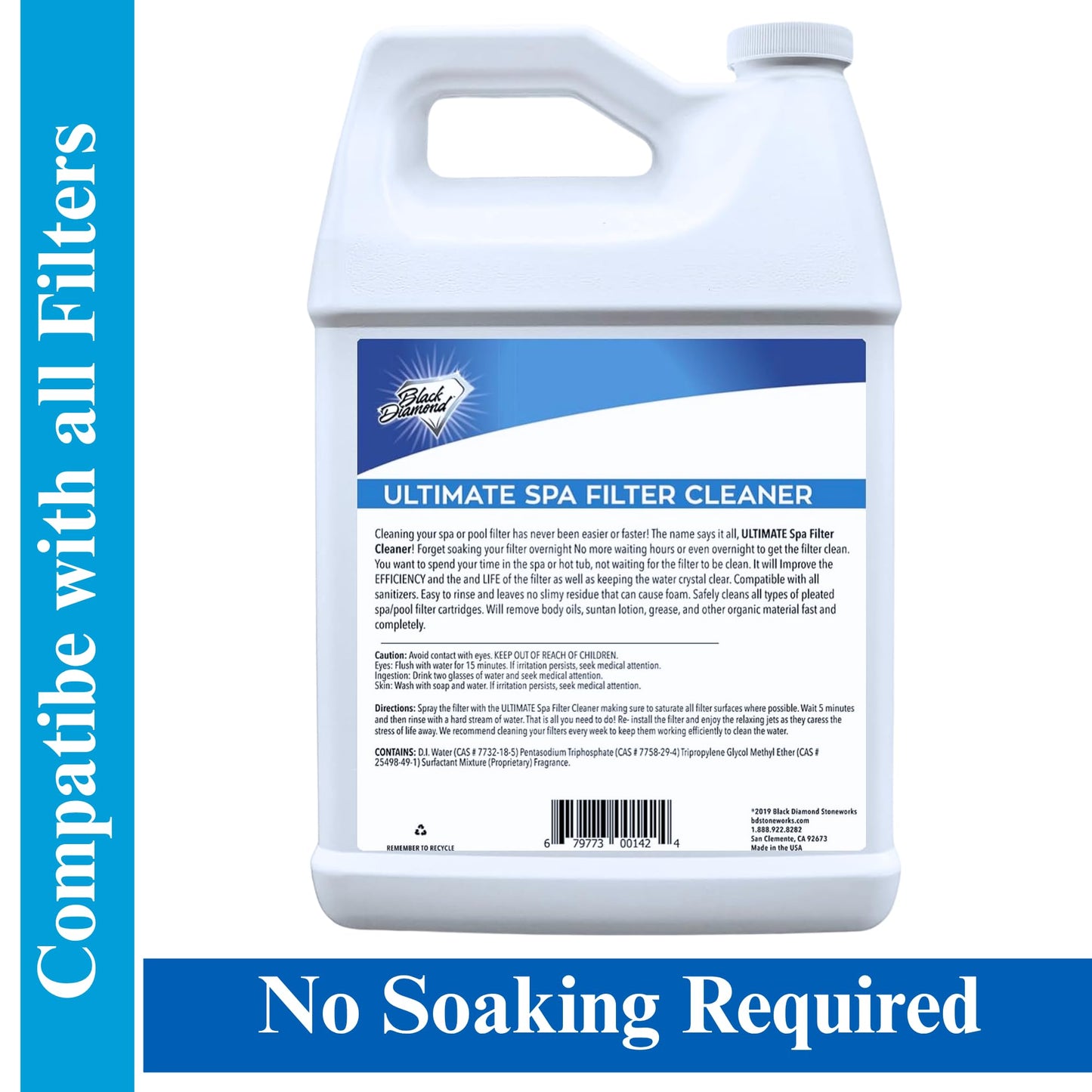 Ultimate Spa Filter Cleaner Fast-Acting Spray. Instant clean for Hot Tub & Pool Filters leaving behind no sticky residue. Prolongs filter life and pool equipment. No soaking. (1-Gallon)
