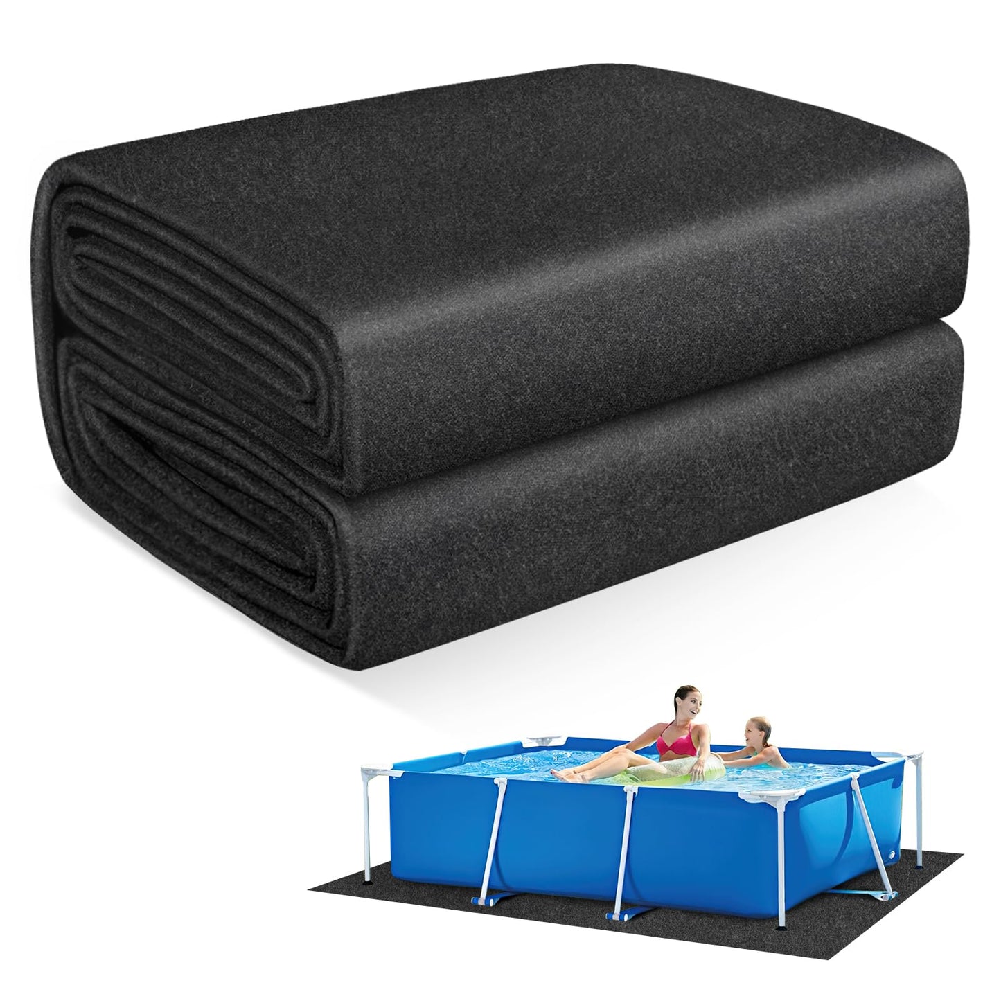 Thickened Pool Liner Pad for Above Ground Pool, 18’x 9’ Rectangle Under Pool Mat Padding, Pool Ground Pad Mat Under Pool for Pool Bottom, Prevent Punctures, Extend Liner Life
