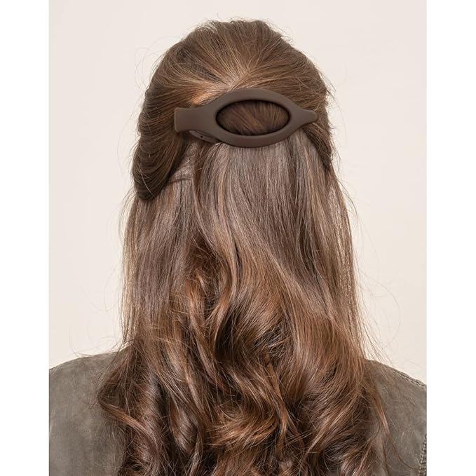 Flat Hair Clips for Thick and Thin Hair - Matte Large Alligator Clips, Duck Billed Barrettes, Neutral Hair Claw Clips for Women, 3Pcs