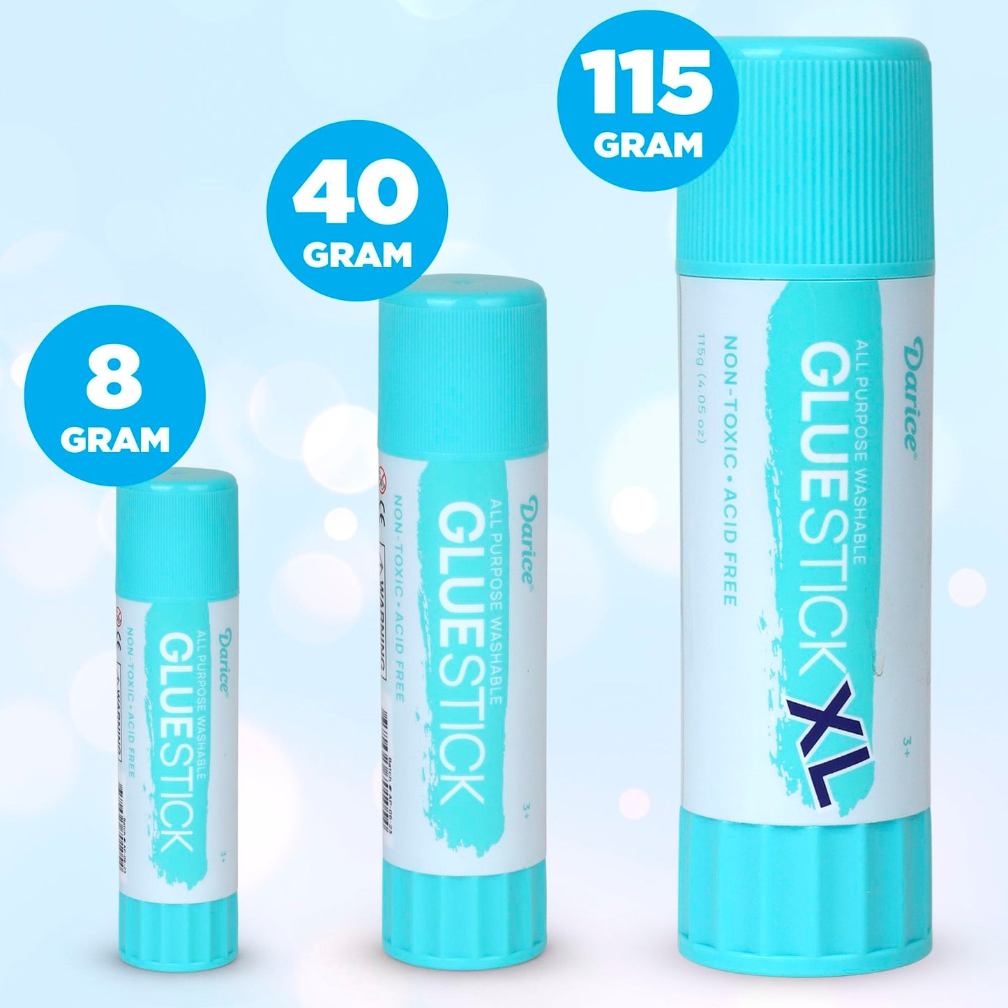 Darice Giant Glue Sticks, Large 115-gram/4.05oz Jumbo XL Glue Stick - Washable, Non-Toxic - Classroom School Supplies - 6 Pack