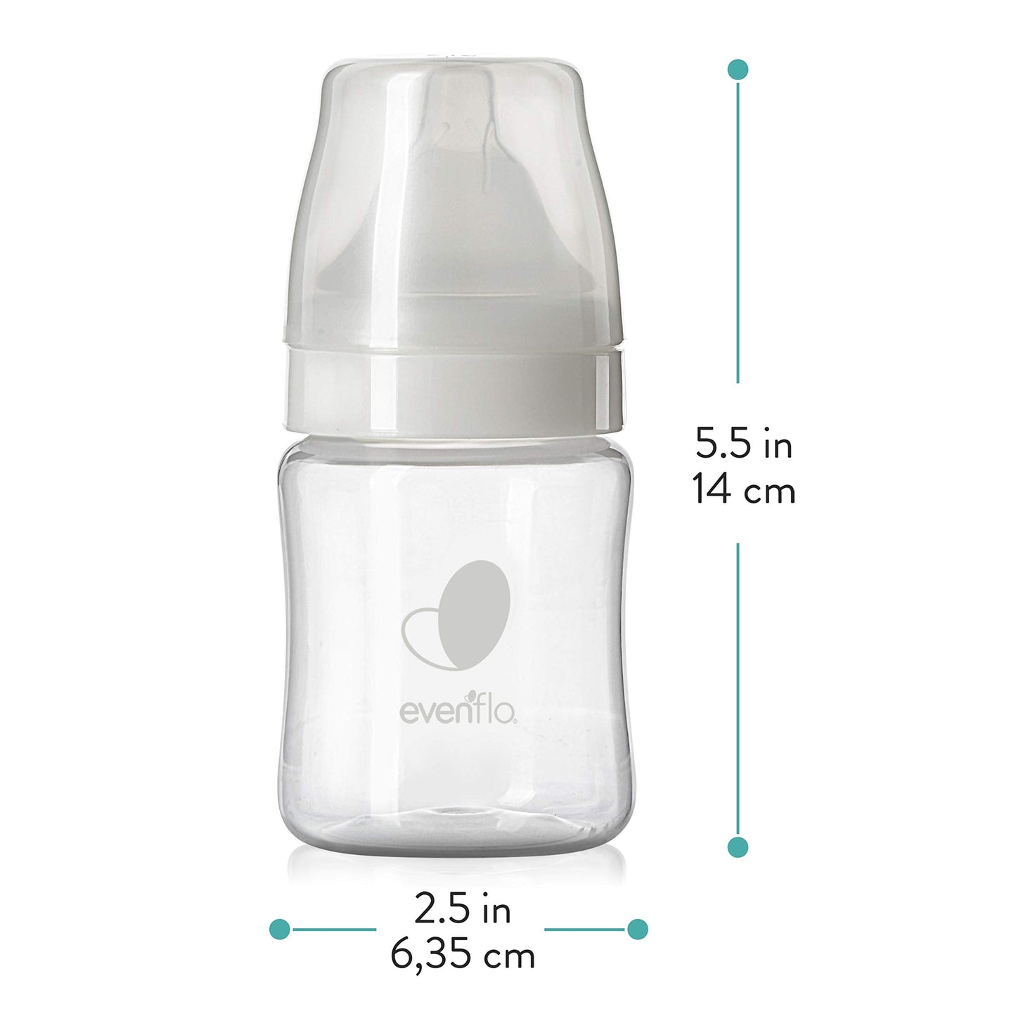 Evenflo Feeding Premium Proflo Venting Balance Plus Wide Neck Baby, Newborn and Infant Bottles - Developed by Pediatric Feeding Specialists - 5 Ounce (Pack of 6)