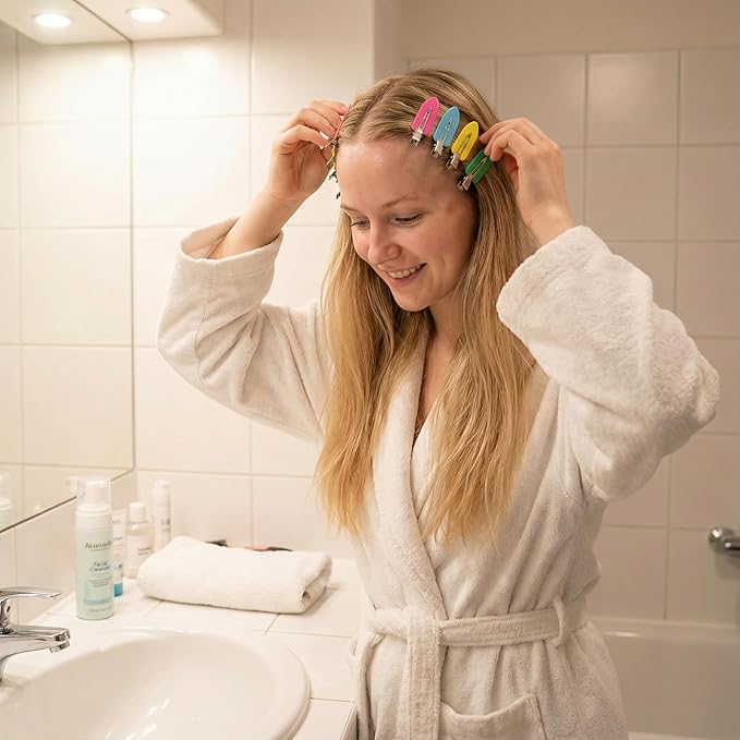Creaseless Hair Clips for Women Styling 40Pcs Getting Ready No Crease Hair Clips for Bangs Setting No Bend Dent Makeup Clip Application Skincare Clip (Orange)