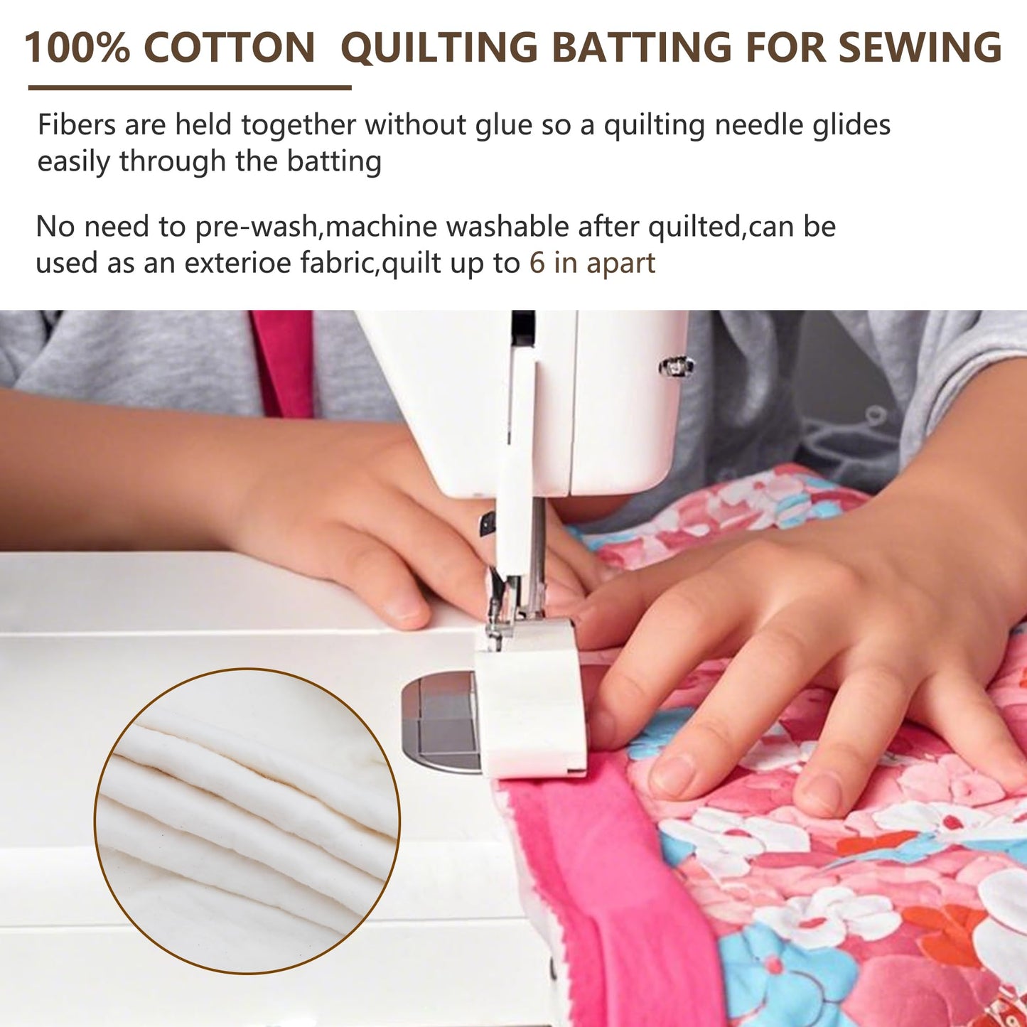 RRKTP Natural Cotton Batting for Quilting,36" x 10 Yards Batting for Quilts, Microwave Safe for Bowl Cozies,Cotton Lightweight Lining for Potholders Quilting, Batting for Sewing Handmade Quilts&DIY