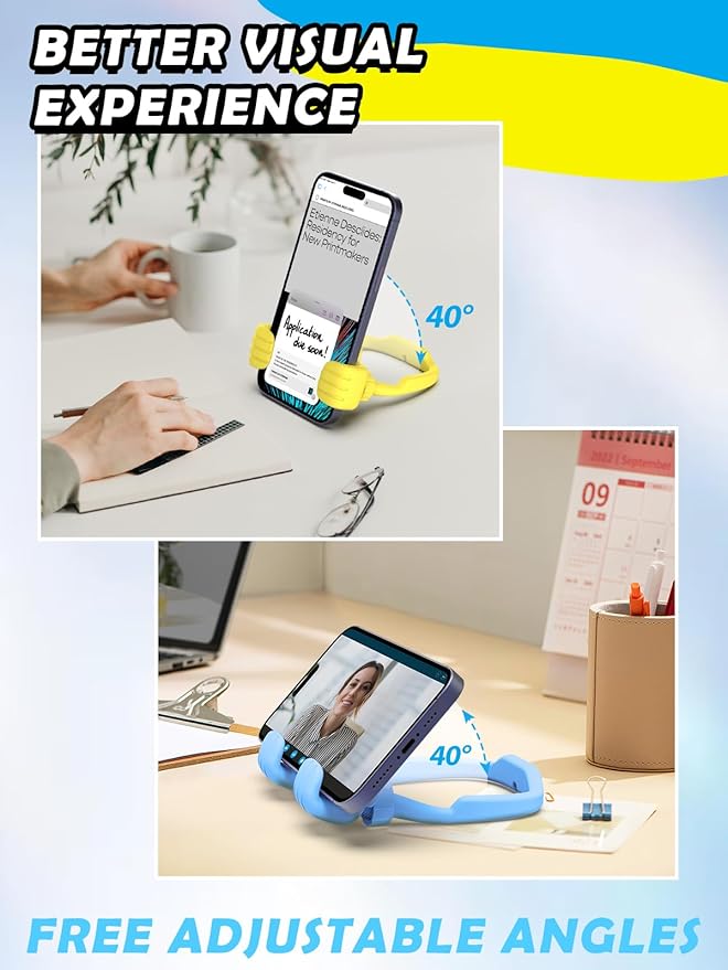Easter Gifts for Teens Girls Boys Kids Cell Phone Stand: UPGRADE Adjustable Thumbs Up Lazy Phone Holder for Desk Cool Gadgets Fun Birthday Gift Idea for Son Daughter Easter Basket Stuffers Cute Things
