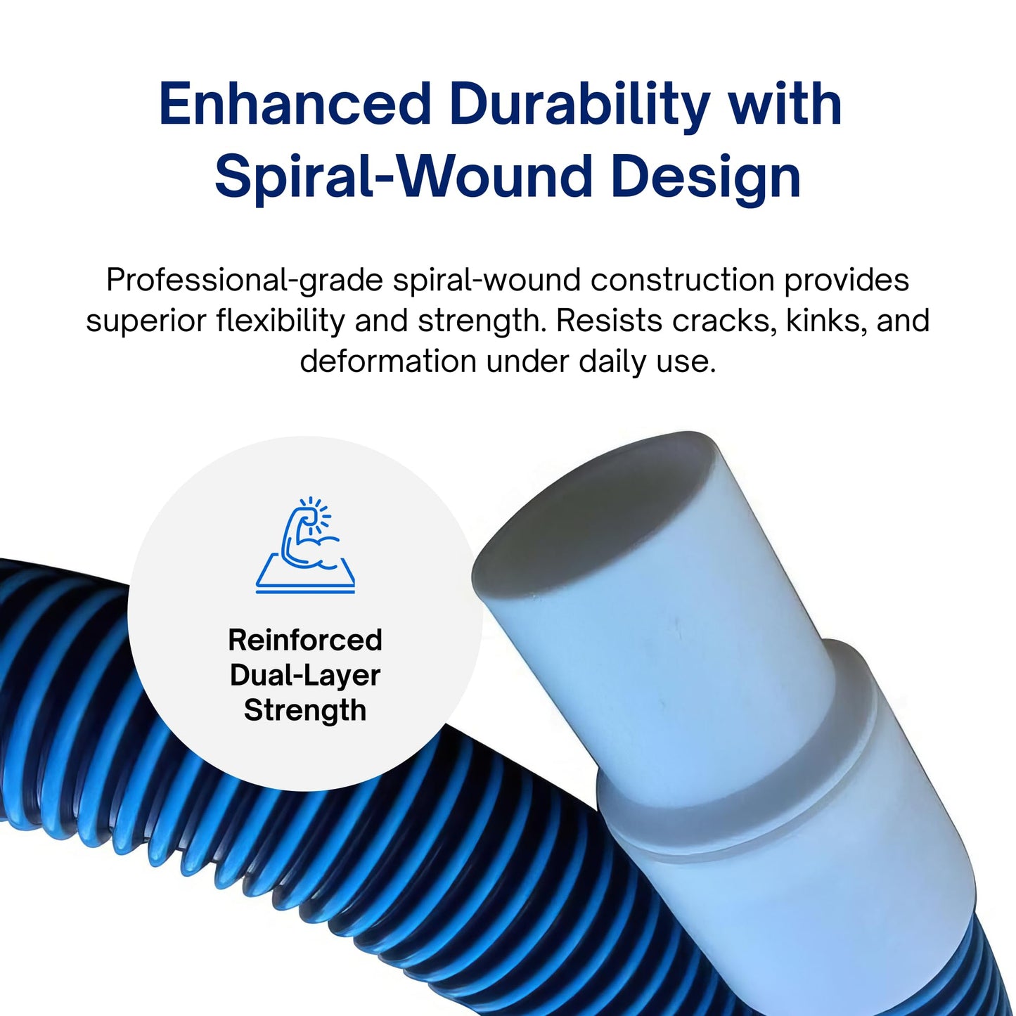 FibroPool Professional Pool Filter Hose Replacement Kit – 1.5" 6 Foot Hose 2 Pack with Reinforced Cuffs, Adapters, Clamps & PTFE Tape – Durable, Leak-Resistant, Universal Compatibility