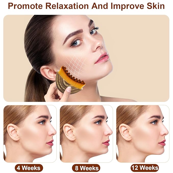 Lymphatic Contour Face Brush, Contour Face Brush Lymphatic Drainage Massager for Face, Ergonomically Designed to Fit The Skin Precisely and Relieve Fatigue (2PCS)