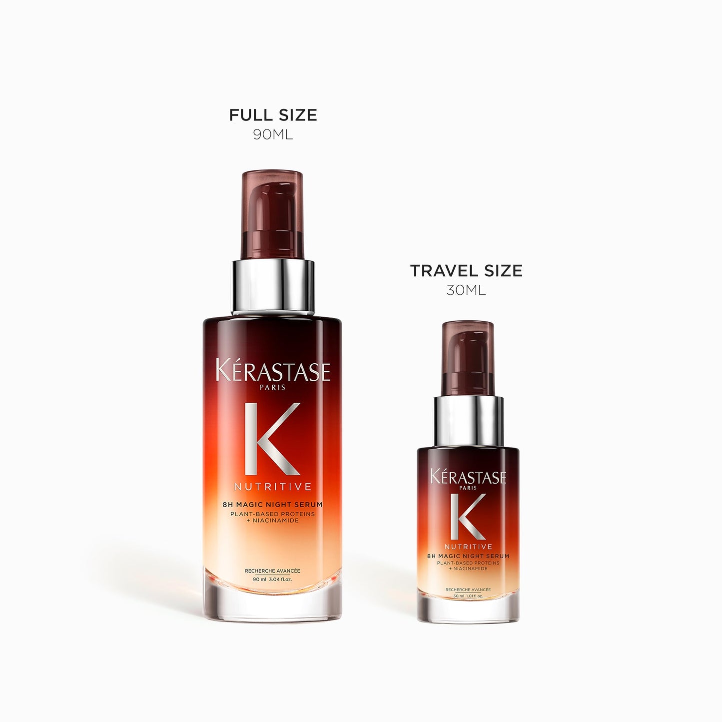 Kerastase Nutritive 8H Magic Night Serum - Overnight Treatment for Dry Hair, Enhances Shine, With Plant-Based Proteins, 1.01 Fl Oz, Travel Size