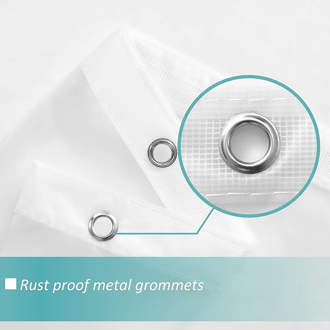 Mrs Awesome Frost Shower Curtain Liner with 3 Magnets, 70x60 Frosted PEVA Shower Liner, Light Weight Plastic Shower Curtain for Bathroom, Waterproof,Frost