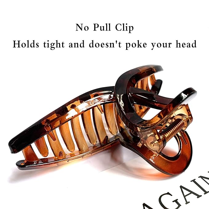 Hair Claw Clips Large 4.3 Inch No Slip Big Matte Jaw Butterfly Clip Clamp 4 Colors for Thin Fine Thick Hair Women, 4 Pack