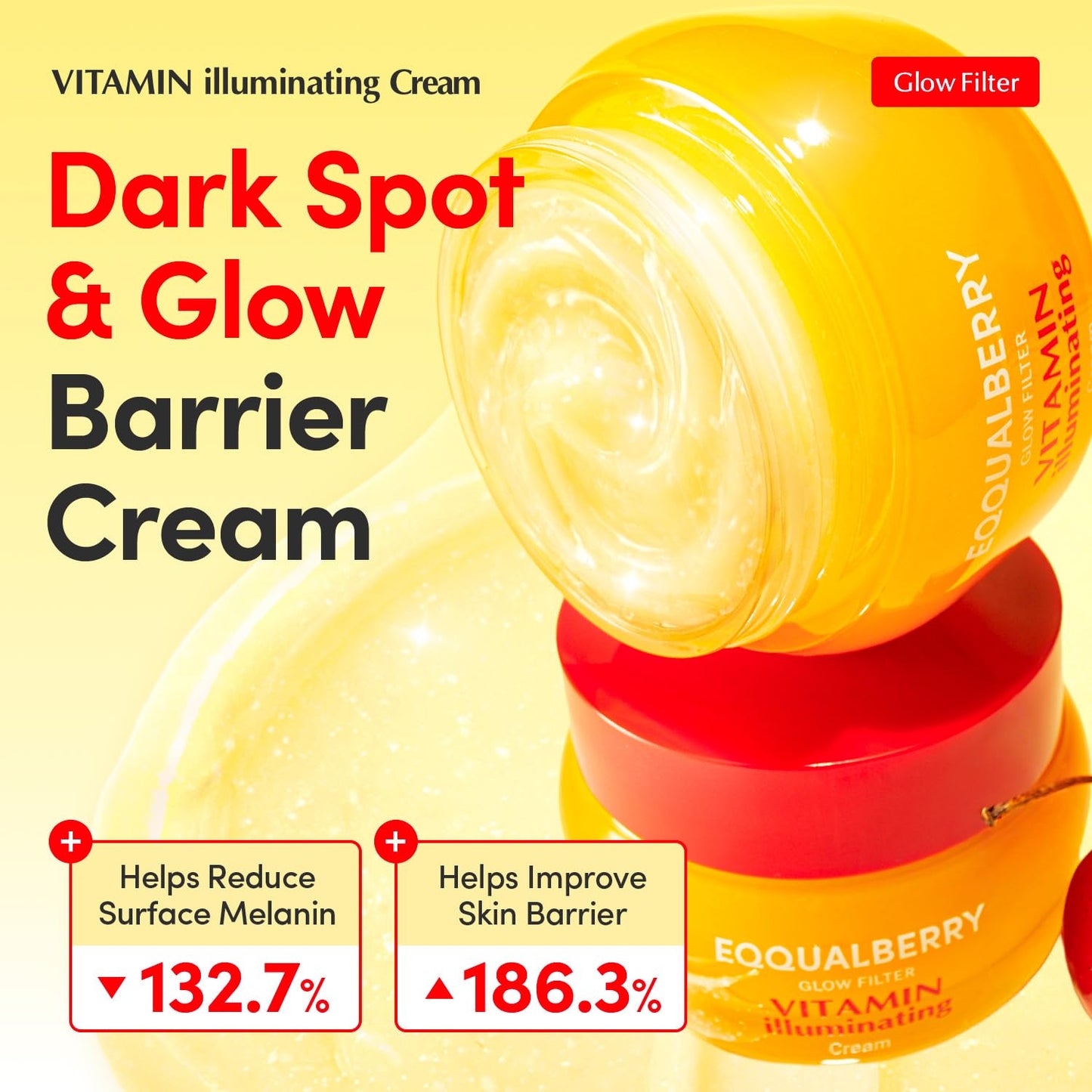 EQQUALBERRY Vitamin Illuminating Cream, Pack of 2 – Vitamin C & 5% Niacinamide + 3% TXA | Dark spots Cream | Ceramide Barrier Strength | Glowy, Lightweight Hydration (1.69 fl.oz * 2ea)