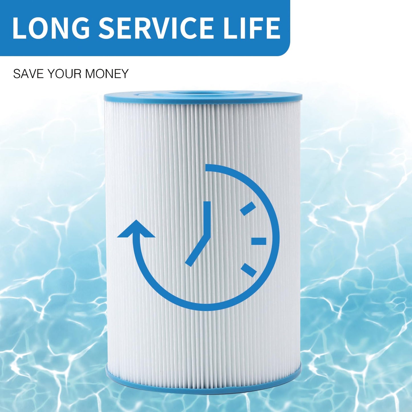 AmiBron PWK30 Hot Springs Spa Filters, Compatible for Watkins 31489, Unicel C-6430, Filbur FC-3915, P/N0969601,73178, 73250, 71825, 30 sq.ft.Hot Tub Filter 3 Pack