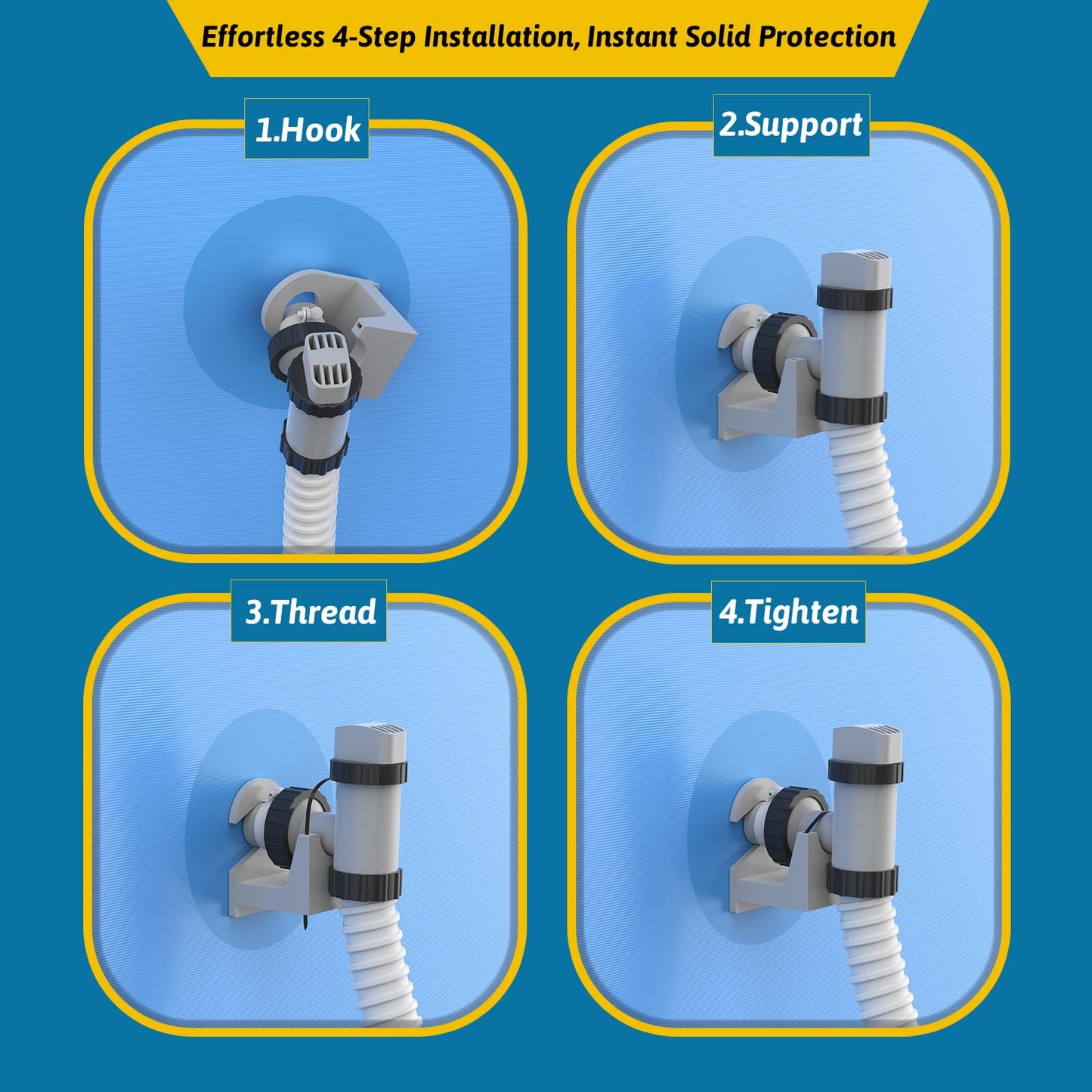 Nsxc 2Pcs Swimming Pool Pipe Holders, Above Ground Plunger Valves Bracket, Pool Accessories, Designed to Fit On Bestway, Intex, Hecht, and Other Major Pool Brands