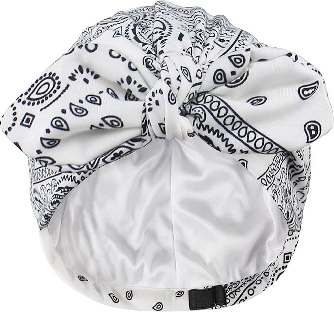 Ababalaya Satin Lined Beanies for Women Chemo Headwear Silky Lined Cotton Sleeping Cap