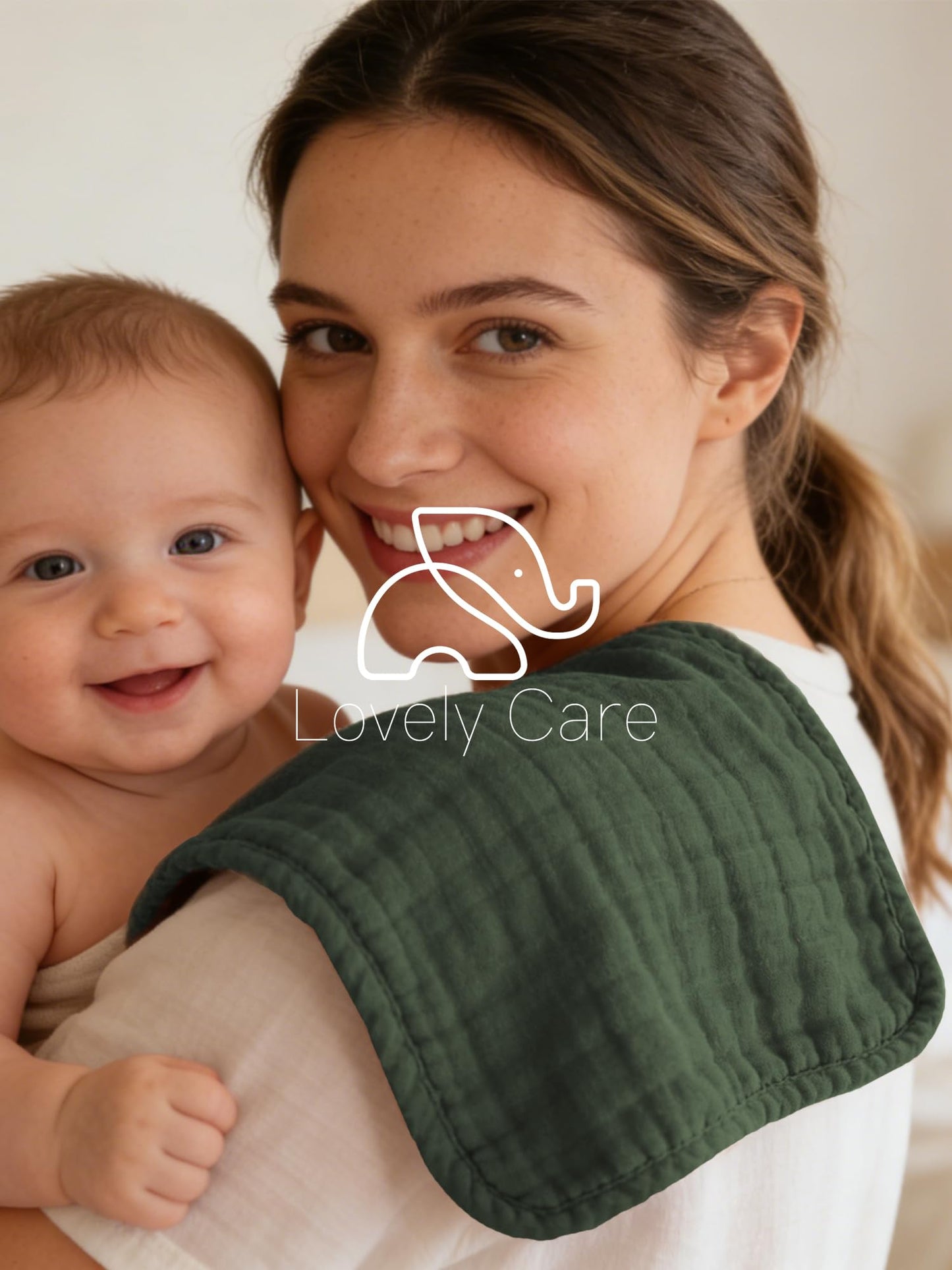 Lovely Care 12 Pack Muslin Burp Cloths 100% Cotton Muslin Cloths Large 20''x10'' Extra Soft and Absorbent Baby Burping Cloth - Slate, Navy & Grey