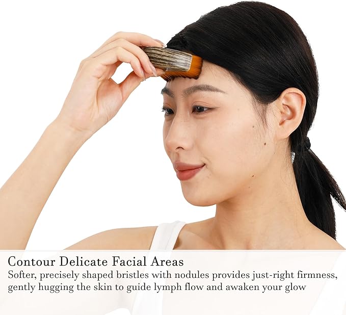 No Oil Lymphatic Face Sculpting Brush, Curved Facial Dry Brush for Lymphatic Drainage, Sculpt and Lift Your Face Naturally, Designed for Sensitive Skin