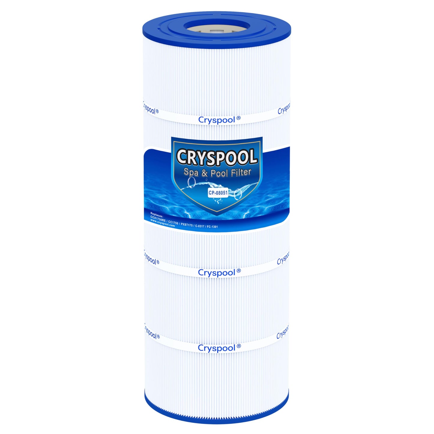 Cryspool® 08051 Filter Compatible with XStream CC1750, CCX1750RE, PXST175, C-8317, FC-1301, 175 Sq. Ft Pool Filter Cartridge, 1 Pack