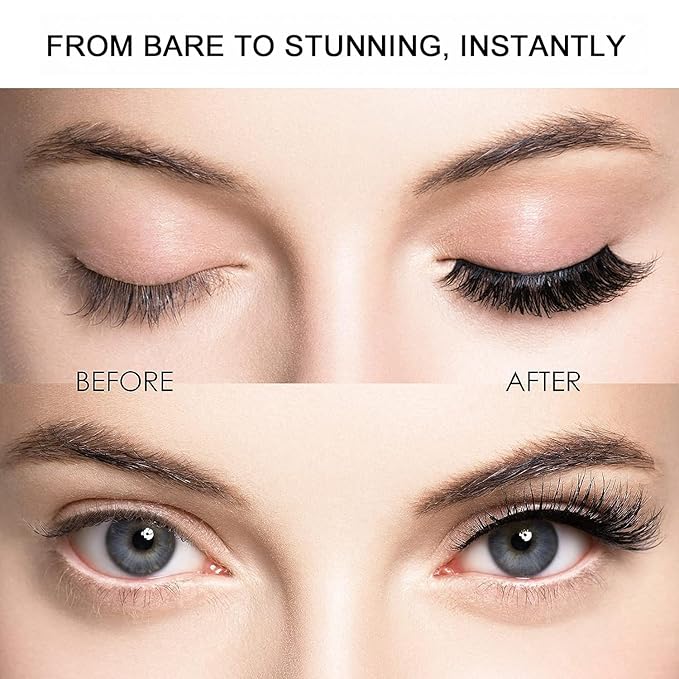 Magnetic Eyelashes with Applicator, 1 Packs (4 Pairs Total), Pink Reusable False Lashes, Natural Look, Glue-Free, Lightweight Wear