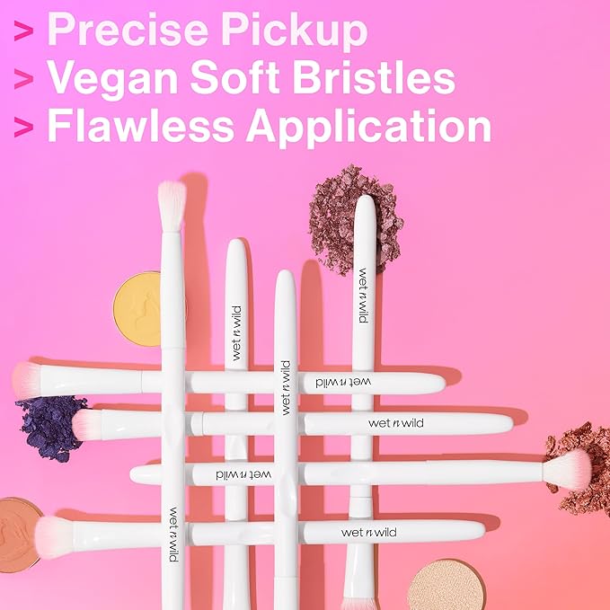 wet n wild Eyeshadow Brush, Precision Blending Application, Soft Synthetic Fibers, Ergonomic Handle for Comfortable Precision Control
