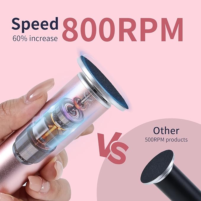 APRELM Electric Foot Callus Remover with 80pcs Sandpaper Discs, 4.8IN Longer Professional Callus Remover for Feet, Pedicure Tools Foot File for Dead Skin