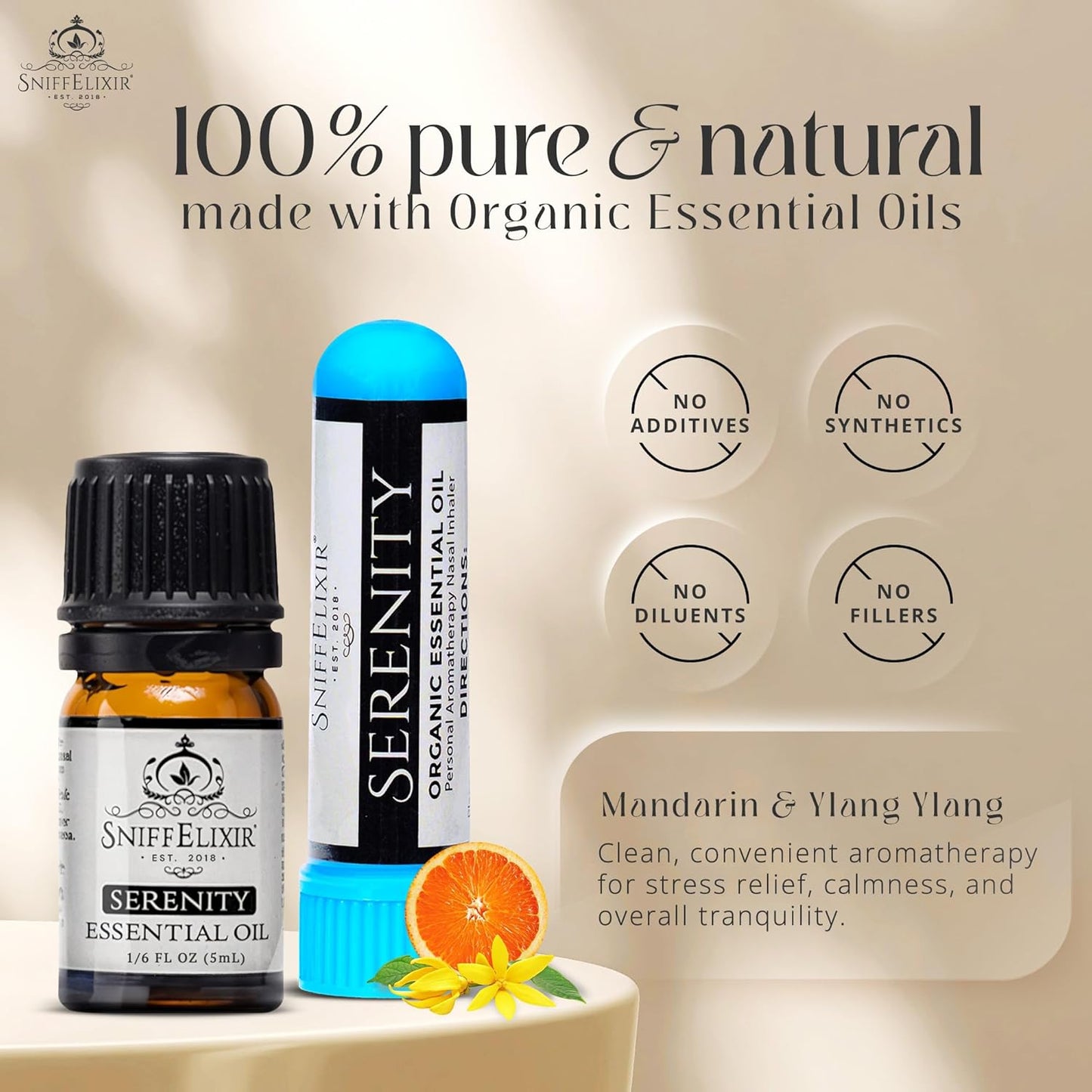 Serenity Aromatherapy Nasal Inhaler Kit – DIY 3-Pack with Essential Oil Blend, Calm Mood & Stress Relief, Premium Gift Set