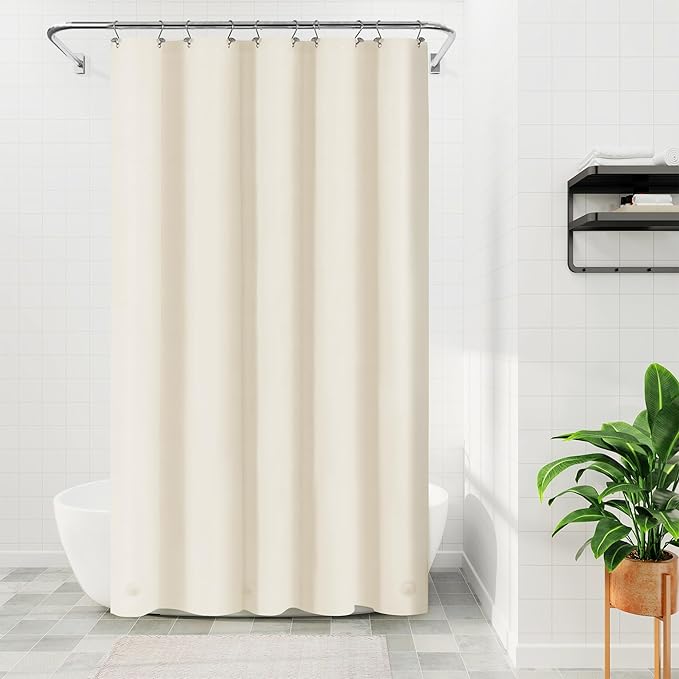 Barossa Design 54W x 78H Stall Shower Curtain Liner Beige - Waterproof Lightweight PEVA Plastic Shower Liner with 3 Magnets & Metal Grommets - Beige