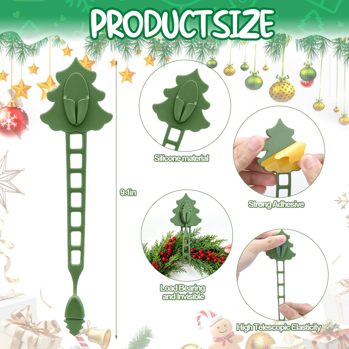 XANGNIER Christmas Garland Hooks for Mantle,Reusable Silicone Garland and Stocking Mantel Holders,Garland Hanging Hooks for Wall,Fireplace,Light,Ornament Decorations,Wreath Door Hanger Christmas Decor