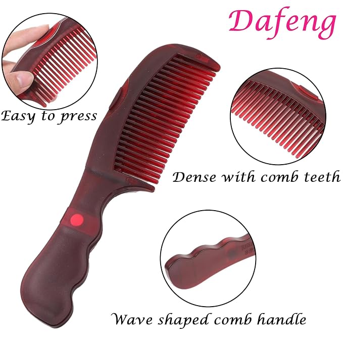 Dandruff Comb, Hollow Tooth Button Comb, Detoxing Comb Energy Massage Comb, Scalp Psoriasis Comb Dandruff Removal Comb, Lice Comb Multifunctional Hairbrush (Red 1PC)