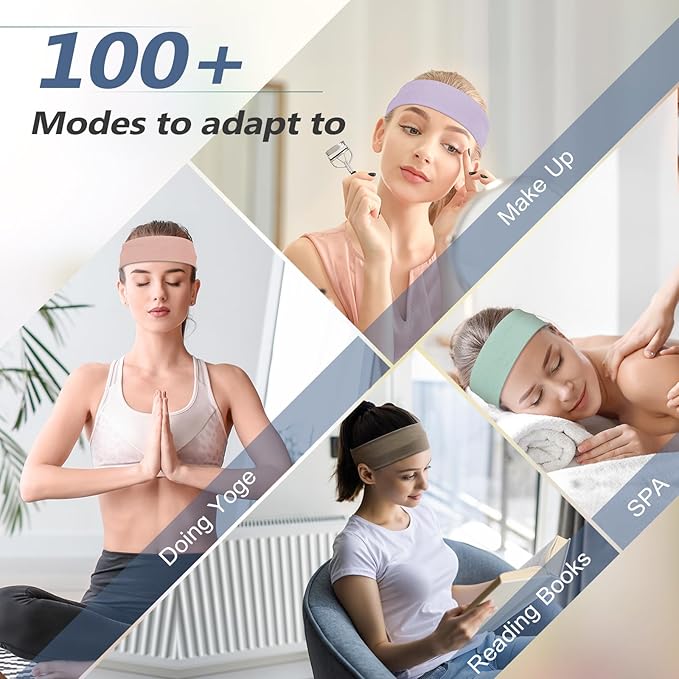 DiyJibb Headbands for Women, Stretchy Non Slip Soft Cotton Cloth Hair Bands for Sports, Workout, Yoga and Running, 7pcs