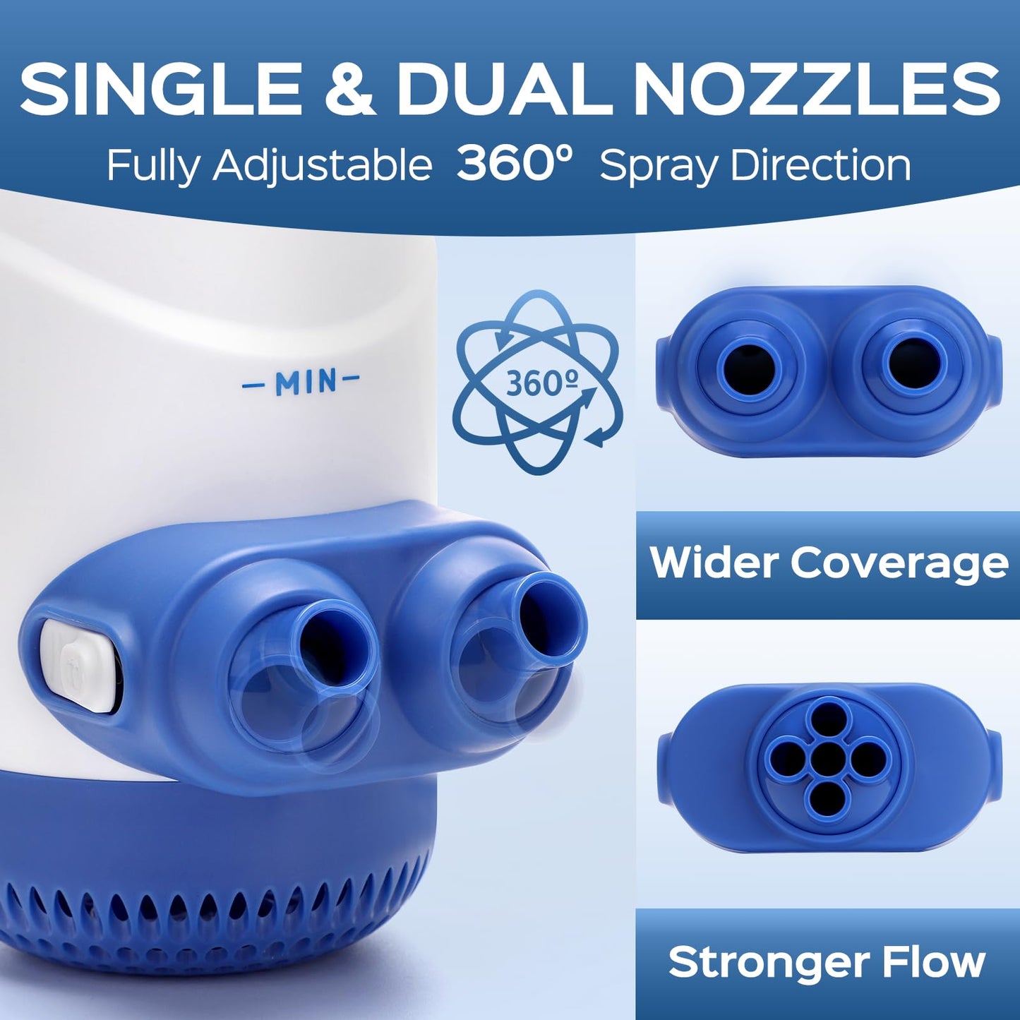 Bath Jets for Tub with Jet Massage and Bubble Mode, Bathtub Jets for Tub with 360° Rotatable Single and Dual Nozzles, the Lever-lock Suction Cups, and Handle. Jets for Bathtub at Home for Relaxation