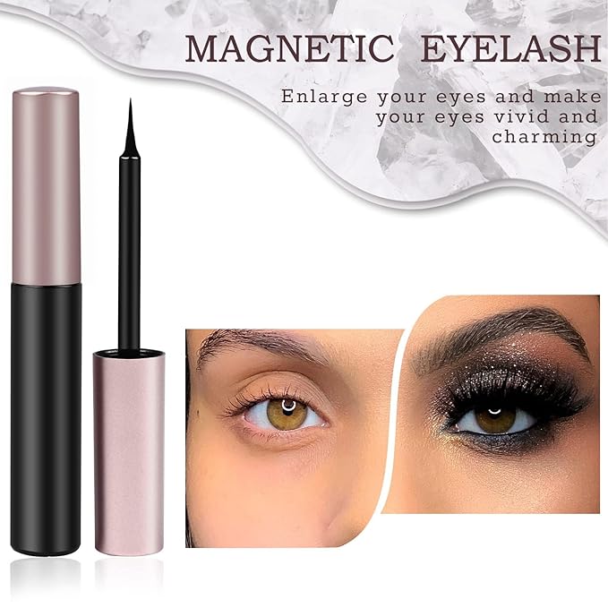 AROIC 10 Kinds of 3D 5D Magnetic Eyelash Kit with Different Density, Magnetic Eyelashes with 2 Eyelash Glue and 1 Tweezer, False Eyelashes for Women and Girls Natural Look No Glue Needed