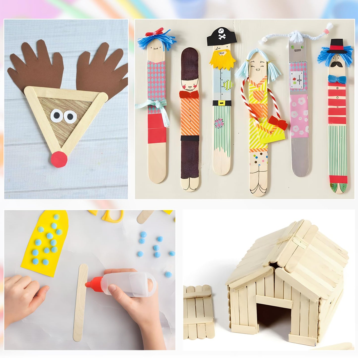 WISYOK 2000 PCS 6 Inch Wooden Popsicle Sticks for Crafts, Wooden Craft Sticks, Wide Lollipop Sticks, Treat Sticks Ice Pop Sticks for Creative Designs or Kids Education, Home Art Projects