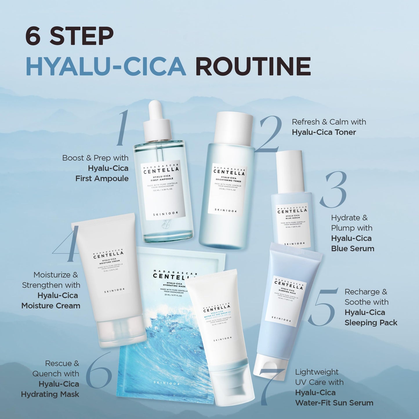 SKIN1004 Centella Hyalu-Cica Water-Fit Sun Serum UV, Korean Sunscreen SPF 50, Centella Sunscreen, Travel Essentials, Sunscreen with Hyaluronic Acid, No White Cast, Korean Skin Care, 1.69 fl.oz / 50ml